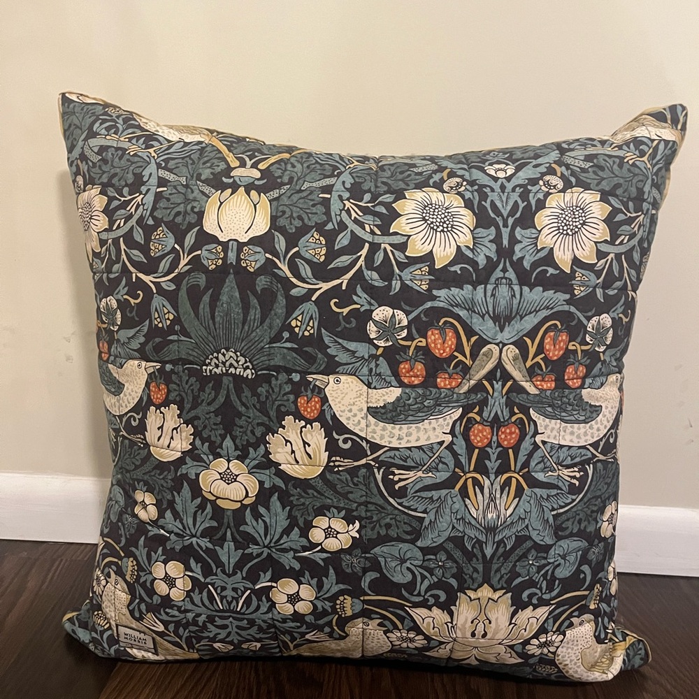William Morris "Strawberry Thief" Decorative Pillow